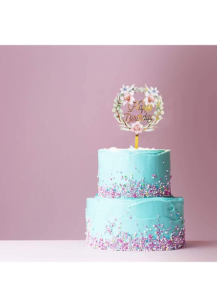 Paket Mutlu Doğum Günü Pastası Topper, Doğum Günü Partisi Pasta Dekorasyonu Için Çok Renkli Akrilik Cupcake Topper (Yurt Dışından) modelleri