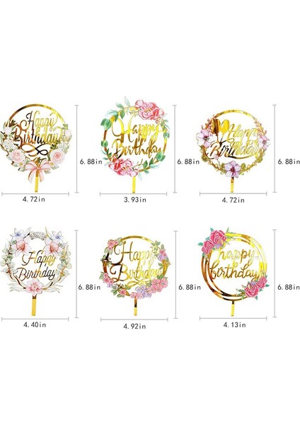 Paket Mutlu Doğum Günü Pastası Topper, Doğum Günü Partisi Pasta Dekorasyonu Için Çok Renkli Akrilik Cupcake Topper (Yurt Dışından) indirimleri
