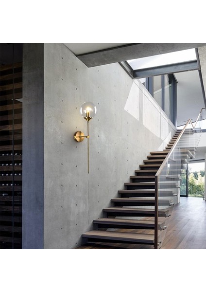 Cam Duvar Lambası, Vintage Endüstriyel Duvar Yuvarlak Iskandinav Aydınlatma Armatürü Başucu Oturma Mutfak Dekorasyon Işıkları Şeffaf (Yurt Dışından) modelleri