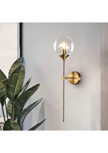 Cam Duvar Lambası, Vintage Endüstriyel Duvar Yuvarlak Iskandinav Aydınlatma Armatürü Başucu Oturma Mutfak Dekorasyon Işıkları Şeffaf (Yurt Dışından) fırsatları