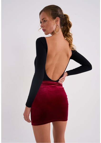 Celine Gül Detaylı Kadife Etek modelleri