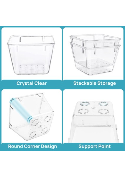15 Adet Şeffaf Plastik Çekmece Organizatör Seti 4 Boyutlu Çok Yönlü Banyo ve Vanity Çekmece Organizatör Tepsileri Eşya Kutuları (Yurt Dışından)