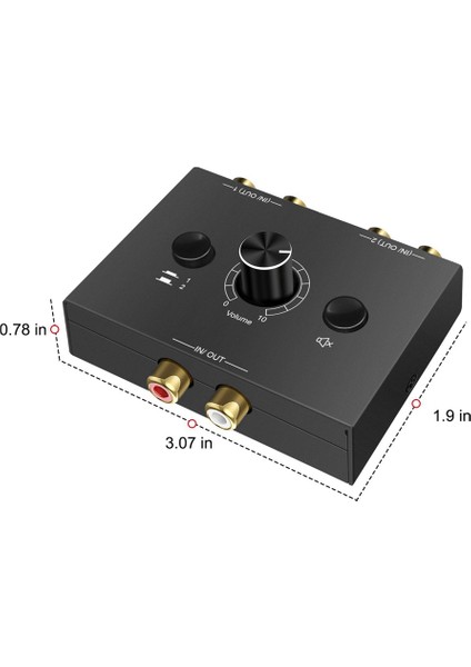 2 Giriş 1 Çıkış 1 Giriş 2 Çıkış Hızlı Ses Değiştirici Çoklu Cihaz Bağlantısı Için Ses Kontrolü Kontrol Cihazı Hızlı Anahtarlama (Yurt Dışından)