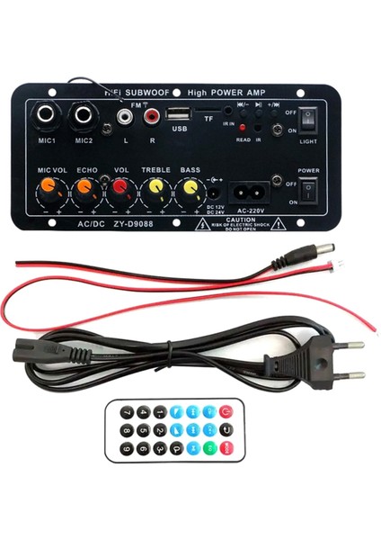 Bluetooth Ses Amplifikatörü Kurulu 120 W Subwoofer Çift Mikrofon Amp Modülü 4 Ohm 8-12 Inç Hoparlör Için (Ab Tak) (Yurt Dışından)