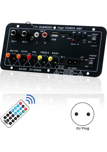 Bluetooth Ses Amplifikatörü Kurulu 120 W Subwoofer Çift Mikrofon Amp Modülü 4 Ohm 8-12 Inç Hoparlör Için (Ab Tak) (Yurt Dışından)