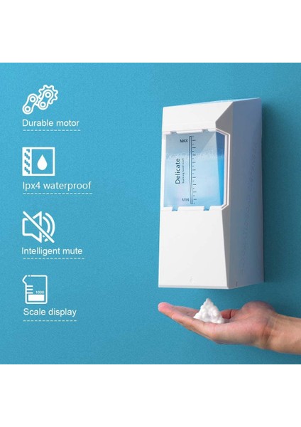 Otomatik Sabunluk Duvara Montaj - 1000ML/33OZ - Banyo/mutfak Için Temassız El Sabunu Dispenseri, Sprey (Yurt Dışından)