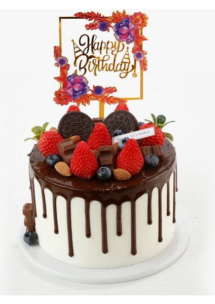 7 Parça Baskılı Ekleme Mutlu Doğum Günü Widget Tanrıça Parti Tatlı Dekorasyon Kek Ekleme (Yurt Dışından) modelleri