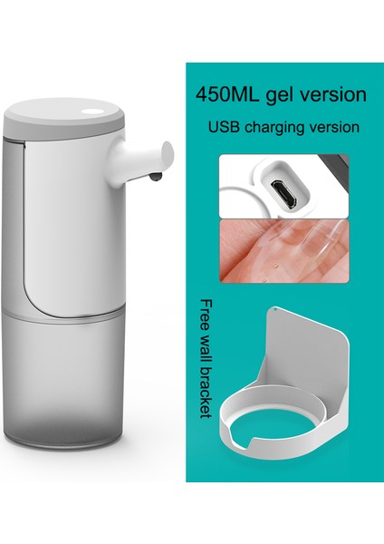 Otomatik Sabunluk 450 ml Mükemmel Köpük Sabunluk Eller Serbest USB Şarj Elektrikli Sabunluk Jel (Yurt Dışından)