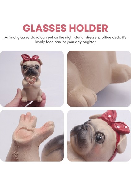 Yavru Köpek Gözlük Tutucu Standı Gözlük Tutucular Güneş Gözlüğü Ekran Sevimli Hediye (Pug) (Yurt Dışından)