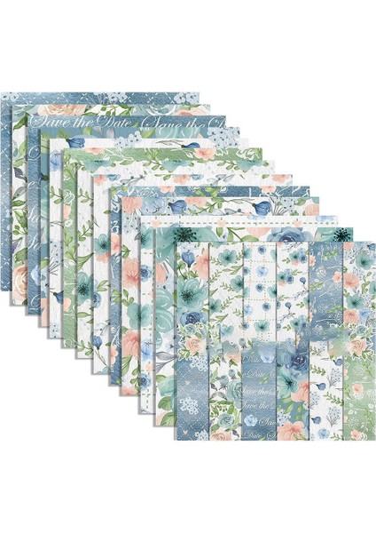 12X12 Inç Çift Taraflı Suluboya Çiçek Kart Stoğu, 24 Yaprak Bahar Mavi Gül Koleksiyon Defteri Kağıdı, Dıy Yapımı Kartları Için (Yurt Dışından) fırsatları