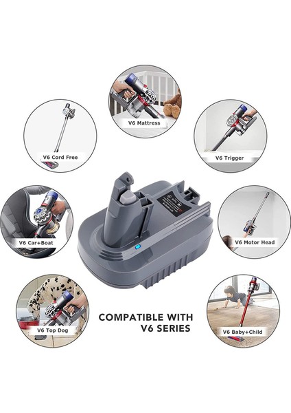 18V 4AH Için V6 Adaptörü BL1850 BL1815 BL1830 V6 DC58 DC62 SV04 SV03 DC59'A Dönüştür (Yurt Dışından)