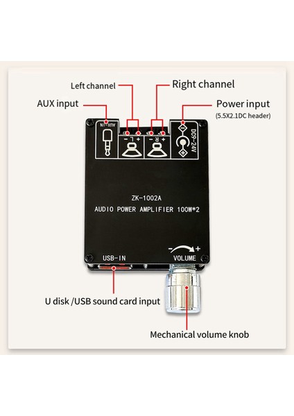 -1002A 5.1 Bluetooth Güç Amplifikatörü Kartı 100W Kanal Amplifikatör Kartı, Ses Kutusu Için Kısa Devre Koruması ile (Yurt Dışından)