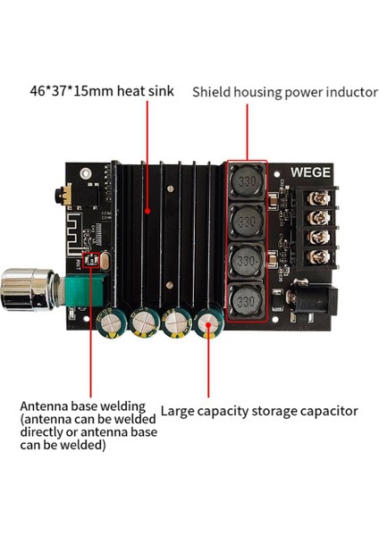 -Xps 5.0 Bluetooth Güç Amplifikatörü Kartı Ses Kutusu Için Kısa Devre Korumalı Çift 150W Kanal Amplifikatör Kartı (Yurt Dışından)