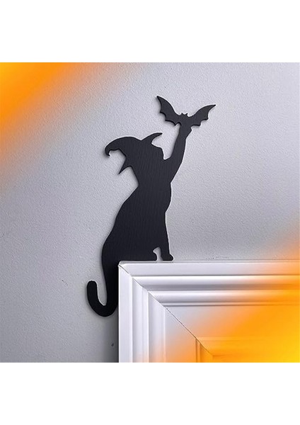 Yarasa Kanadı Kapı Topper ile Cadı Kediler, Kara Kediler Dekor, Cadı Kediler Cadılar Bayramı Kapı Köşe Dekoru, Kediler Kapı Bakıcısı (Yurt Dışından) modelleri