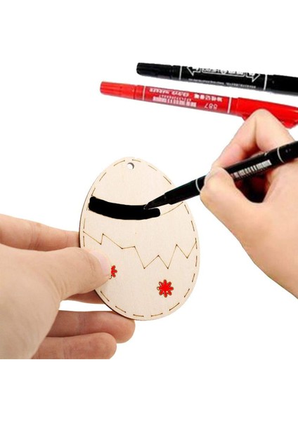 60 Adet/takım Dıy Ahşap Çip Asılı Kolye Mutlu Paskalya Dekorasyon Ev Süsleme (Yurt Dışından)