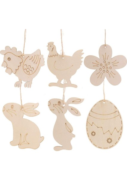 60 Adet/takım Dıy Ahşap Çip Asılı Kolye Mutlu Paskalya Dekorasyon Ev Süsleme (Yurt Dışından) fiyatları