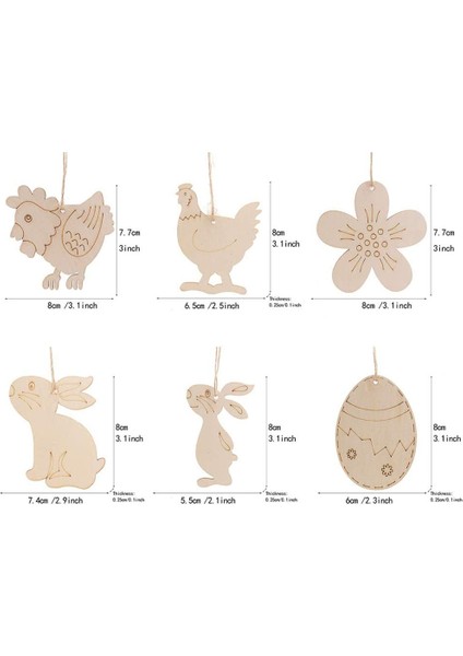 60 Adet/takım Dıy Ahşap Çip Asılı Kolye Mutlu Paskalya Dekorasyon Ev Süsleme (Yurt Dışından) modelleri