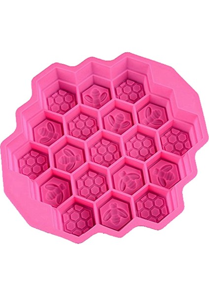 Petek Silikon Sabun Kalıbı 19 Delikli Pişirme Kek Kalıbı Aile Veya Arkadaşlar Partisi Için Bakeware (Gül Kırmızı) (Yurt Dışından)