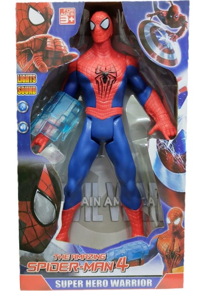 Oyuncak Örümcek Adam Karakter Işıklı Sesli Figür Oyuncak Spider Man Pilli