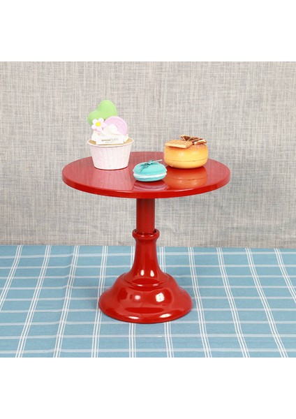Metal Demir Kek Standı Yuvarlak Kaide Tatlı Tutucu Cupcake Vitrin Doğum Günü Düğün Partisi Için Bakeware (Kırmızı M) (Yurt Dışından) fırsatları