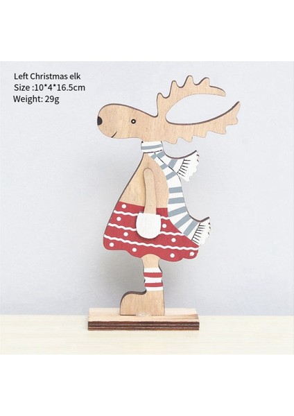 Noel Ev Dekorasyonu Ahşap Yılbaşı Dekoru Karikatür-Geyik Noel Masa Süsleri Noel Ren Geyiği Süslemeleri (Yurt Dışından)