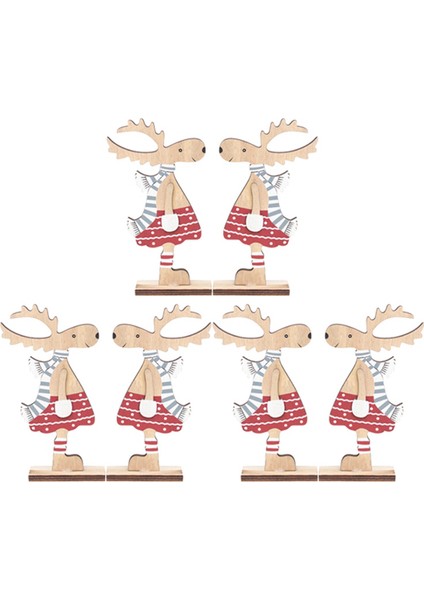 Noel Ev Dekorasyonu Ahşap Yılbaşı Dekoru Karikatür-Geyik Noel Masa Süsleri Noel Ren Geyiği Süslemeleri (Yurt Dışından) fiyatları
