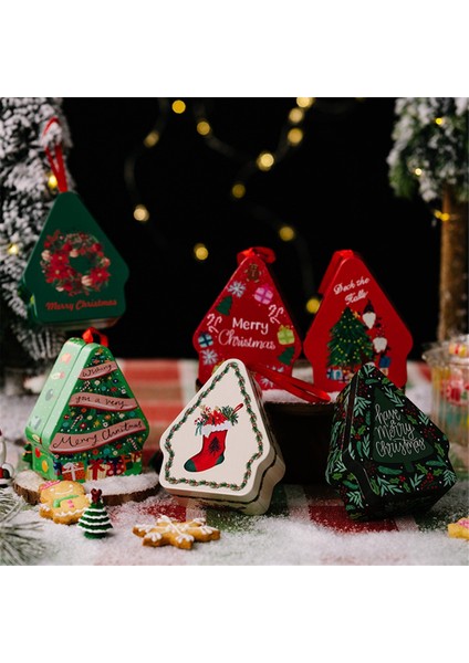 Noel Teneke Şeker Kutusu Noel Süslemeleri Için Kordon Poligon Baskılı Teneke Kutu ile Süsleyin (Yurt Dışından) indirimleri