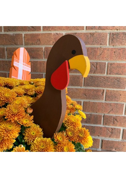 Komik Ahşap Türkiye Sopa Saksı Yangın Tavuk Ekici Konteyner Süs Açık Bahçe Çiftlik Yard (Yurt Dışından)