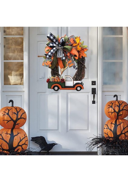 Cadılar Bayramı Çelenk Ahşap Kabak Kamyon El Yapımı, 30X30X4 cm Sonbahar Hasat Vintage Çiftlik Evi Sgiving Süslemeleri (Yurt Dışından) fiyatları