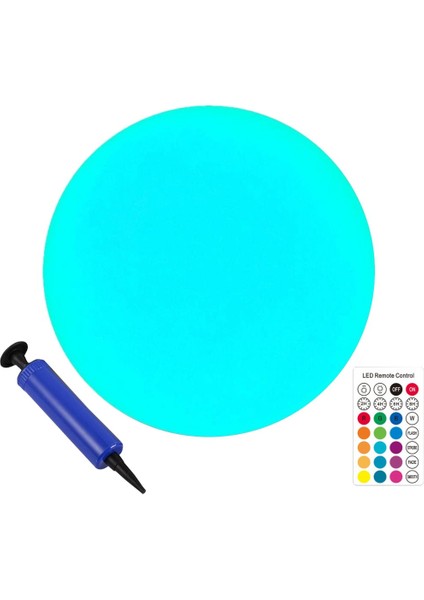 Yüzen Havuz Işığı Şişme Uzaktan Kumanda-1 Paket, Güneş Enerjili LED Parlayan Top IP68 Su Geçirmez Parlayan Renkli Gece Ruh Işıkları (Yurt Dışından)
