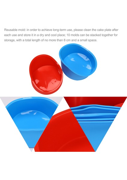 10 Parça Silikon Kek Kalıbı Günü Yuvarlak Fırın Tepsisi 4 Inç Pişirme Kalıbı Mutfak Silikon Bakeware Tava Kırmızı, Mavi (Yurt Dışından) indirimleri