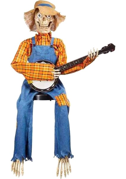 Kırmızı LED Gözler ile Ürpertici, Cadılar Bayramı Kemancı Süsleri, Korkunç Asılı Cadılar Bayramı Dekorasyon Prop Sarı (Yurt Dışından)