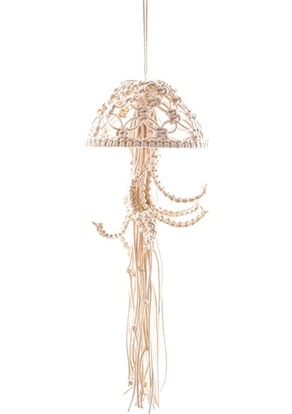 Makrome Duvar Asılı, Yıldız Işıkları ile Denizanası Dream Catcher, Duvar Sanatı Dekor Güzel Daire Odası Kapı Dekorasyonu (Yurt Dışından)