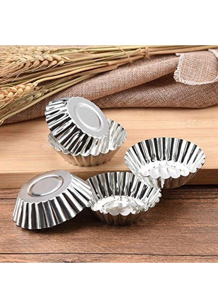 Yumurtalı Tart, Pişirme Için Yapışmaz ve Tekrar Kullanılabilir Tart Tavası, Tartlar Için Alüminyum Mini Kalıp, Mini Kekler (Yurt Dışından)