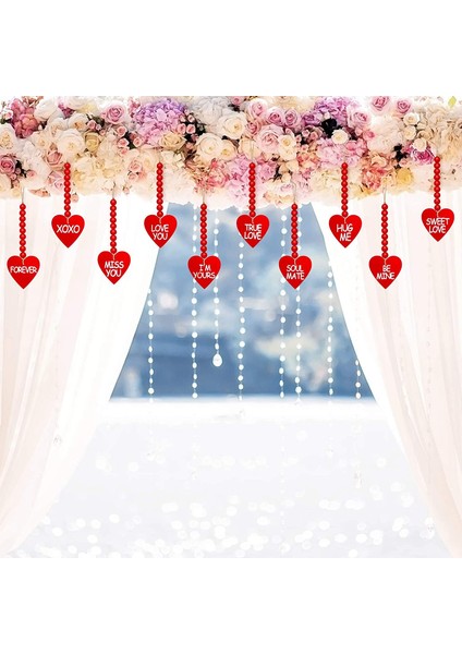 10 Adet Günü Ahşap Boncuk Kalp Çelenk Duvar Asılı Çiftlik Evi Boncuk Süsler Tatil Partileri Dekorasyon Için (Yurt Dışından)