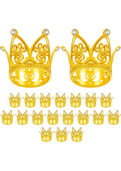 20 Adet Taç Kek Topper Mini Bebek Taç Altın Taç Cupcake Toppers Doğum Günü Partisi Bebek Duş Kek Süslemeleri (Yurt Dışından)