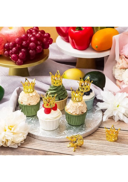 20 Adet Taç Kek Topper Mini Bebek Taç Altın Taç Cupcake Toppers Doğum Günü Partisi Bebek Duş Kek Süslemeleri (Yurt Dışından) fırsatları