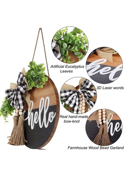 Hoşgeldiniz Kapı Burcu/rustik Ev Dekor Ön Kapı Yatak Odası Ahşap Asılı Duvar Alınlıkları Rustik Ahşap Boncuklu Siyah (Yurt Dışından) modelleri
