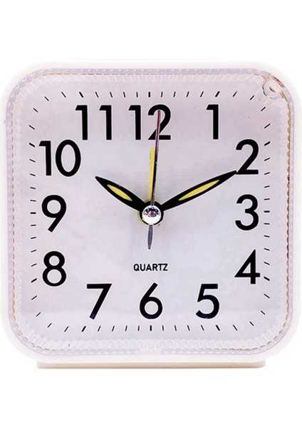 Basit Çocuk Çalar Saat, Sessiz Plastik Kuvars Saat, Masaüstü Dekorasyonu, Çalar Saat, Beyaz (Yurt Dışından)