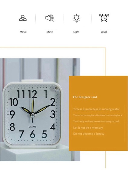 Basit Çocuk Çalar Saat, Sessiz Plastik Kuvars Saat, Masaüstü Dekorasyonu, Çalar Saat, Beyaz (Yurt Dışından) fiyatları