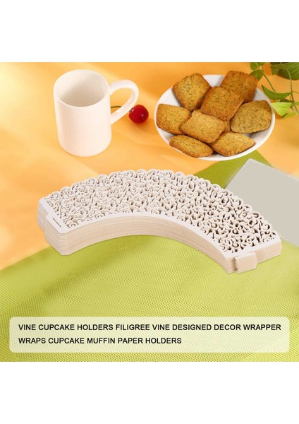 Vine Cupcake Tutucular Telkari Asma Tasarlanmış Dekor Sararlar Cupcake Muffin Kağıt Tutucular - 50 Adet (Parlak Altın) (Yurt Dışından) fırsatları