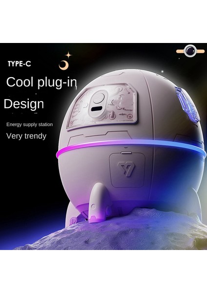 220ML Mini Astronot Hava Temizleme Nemlendirici, Ev Beyazı Için Atmosfer Işığı ile Hava Nemlendiriciyi Kullanmak Için Takılı (Yurt Dışından) fırsatları