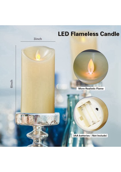 Uzaktan Kumanda ve Zamanlayıcı ile Çalışan Titreşen Alevsiz Mumlar, Iç Mekan Dış Mekan Dekorasyonu Için 3x6 Inç (Yurt Dışından) fırsatları