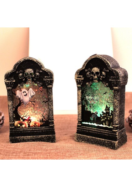 Cadılar Bayramı Bar Dekorasyon Rüzgar Fener Küçük Mezar Taşı Simülasyon Degrade LED Aydınlatma Sahne Düzeni Dekorasyon Sahne D (Yurt Dışından) fırsatları