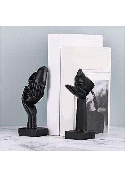 2 Pcs Heykeli, Siyah Soyut Sanat Heykel Modern Dekorasyon Masaüstü Dekorasyon Noel Yeni Yıl Hediyesi (Yurt Dışından)