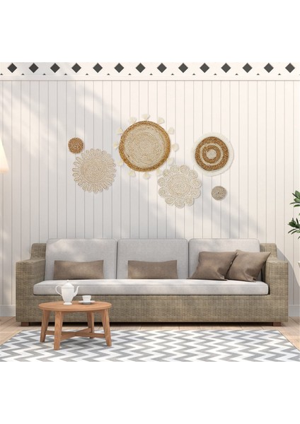6 Adet Boho Duvar Sepeti Dekor Seti Dokuma Rattan Düz Sepetler Duvar Asılı Dekorlar El Yapımı Püsküller Çiçek Duvar Sepetleri Dekor (Yurt Dışından) modelleri