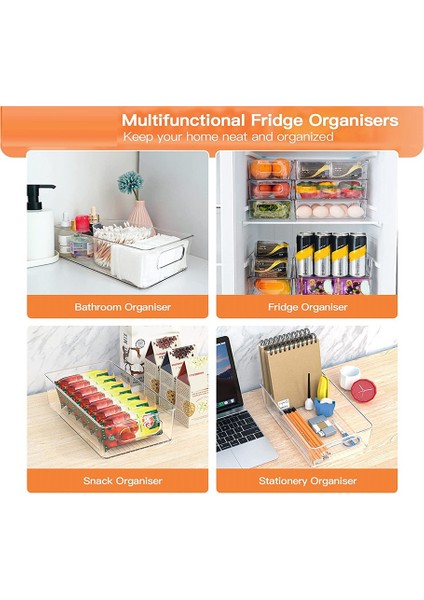 Istiflenebilir Buzdolabı Organizatör 6'lı Set, Mutfak Organizatör Çekmece Mutfak Depolama ve Organizatör Buzdolabı Organizatör (Yurt Dışından)