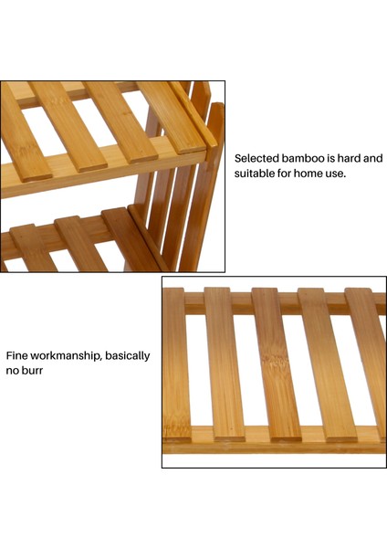 2 Kat Bambu Depolama Rafı Mutfak Baharat Kavanoz Şişe Baharat Rafı Dekorasyon Organizatör Raf Ev Masaüstü Rafları (Yurt Dışından) fırsatları