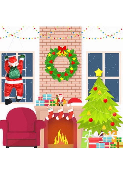 Merdiven Noel Baba Noel Kolye Asılı Bebek Ağacı Süsleme Açık Ev Dekor (Yurt Dışından)
