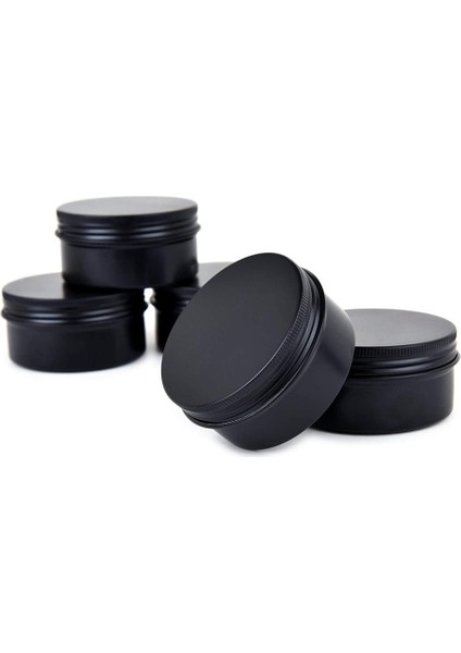 10 Paket Boş Kavanoz 80 ml Siyah Yuvarlak Alüminyum Teneke Kutular Vidalı Üst Metal Çelik Teneke Dudak Balsamı Teneke Kutu Kozmetik Kapları (Yurt Dışından)